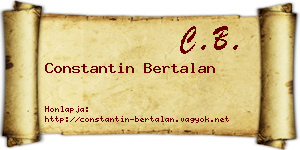 Constantin Bertalan névjegykártya
